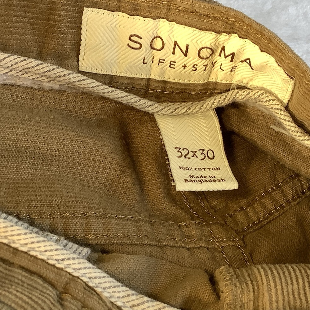 🛍️3/$25 BUNDLE Straight Leg Corduroy Pants Brown Tan Color Size Medium - Picture 2 of 5
